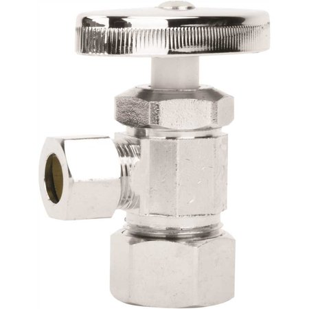 HOMEWERKS 1/2 in. Nominal Compression Inlet x 3/8 in. O.D. Compression Outlet Multi-Turn Angle Valve, Chrome 638 5202